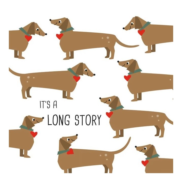 Long story - dachshund servet 33x33cm