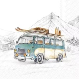 Ski Adventures servet 33x33cm