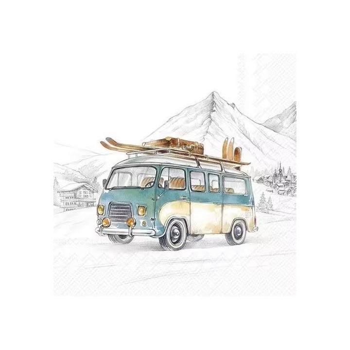 Ski Adventures servet 33x33cm