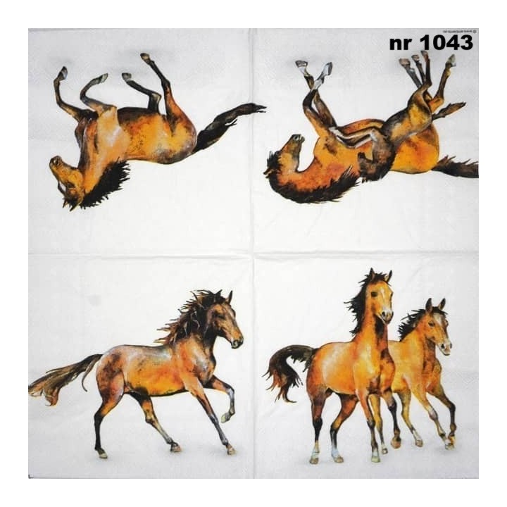 Wild horses servet 33x33cm