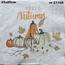 Hello autumn servet 25x25cm