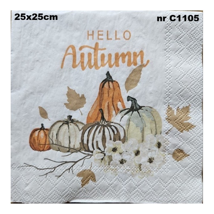Hello autumn servet 25x25cm