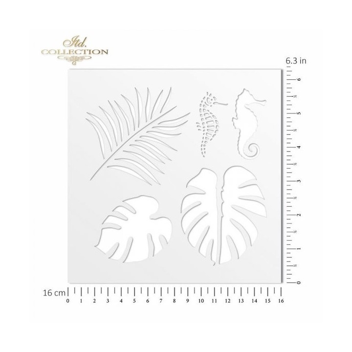 Sjabloon voor scrapbooking en decoupage 16x16 cm ST0183B Tropical Dreams