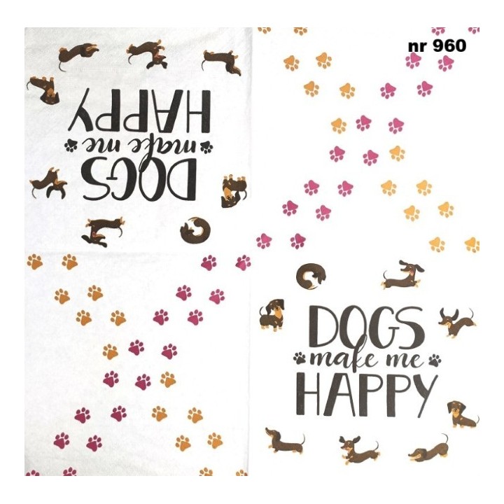 Dog Happy servet 33x33cm