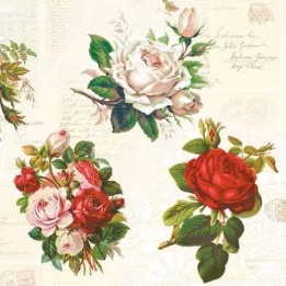 English roses servet 33x33cm
