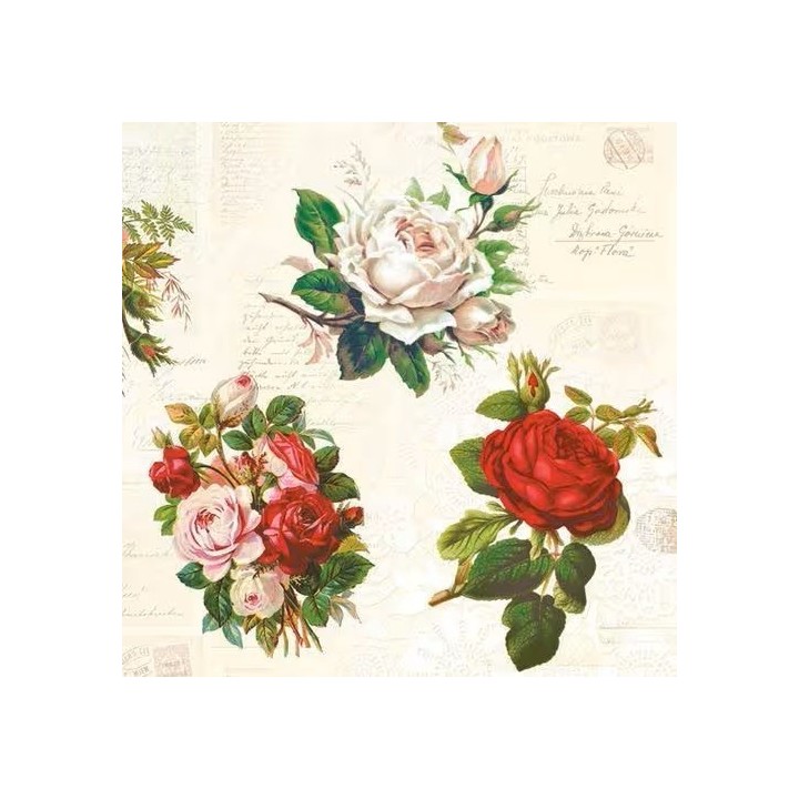 English roses servet 33x33cm