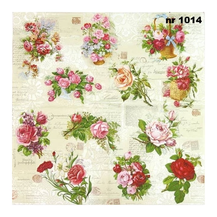English roses servet 33x33cm