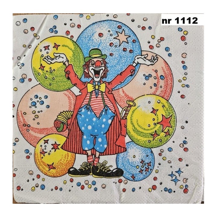 Clown servet 33x33cm