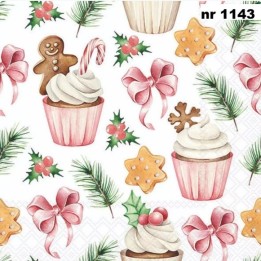 Christmas sweets pink servet 33x33cm