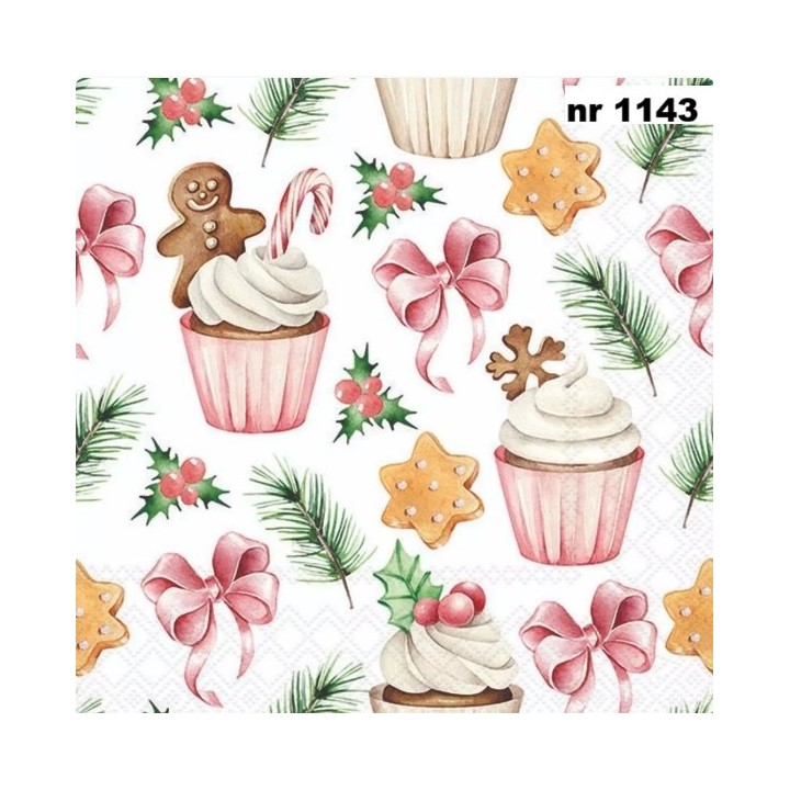 Christmas sweets pink servet 33x33cm