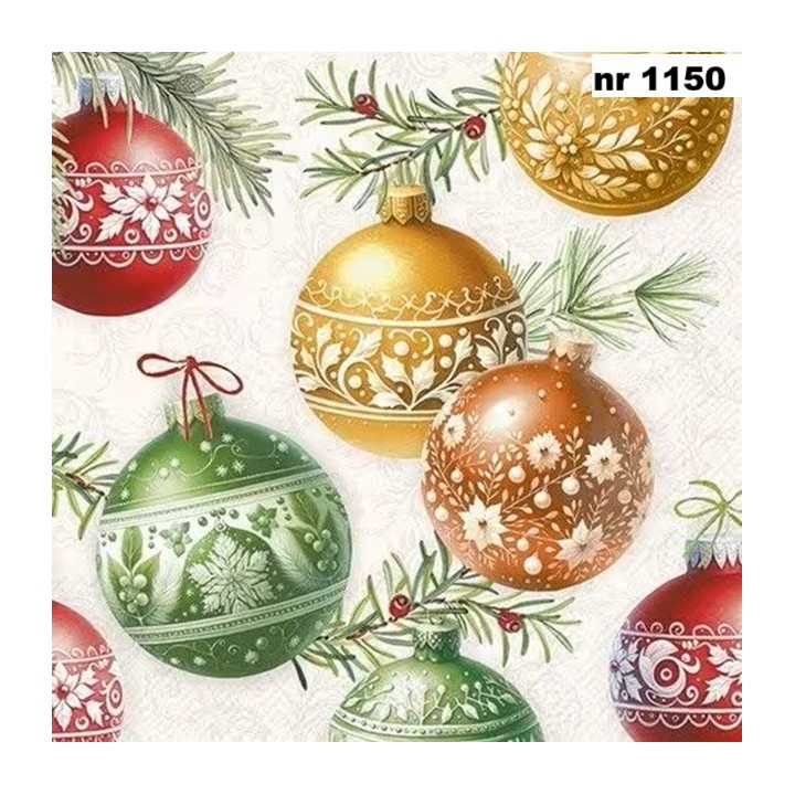 Christmas bubbles servet 33x33cm
