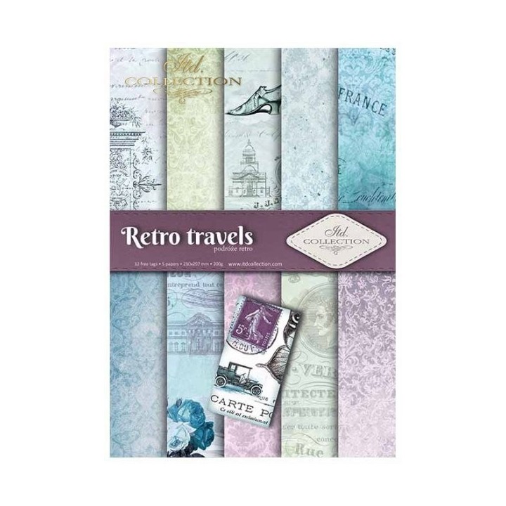 Scrapbookingpapier SCRAP-007 ''Retro reizen''
