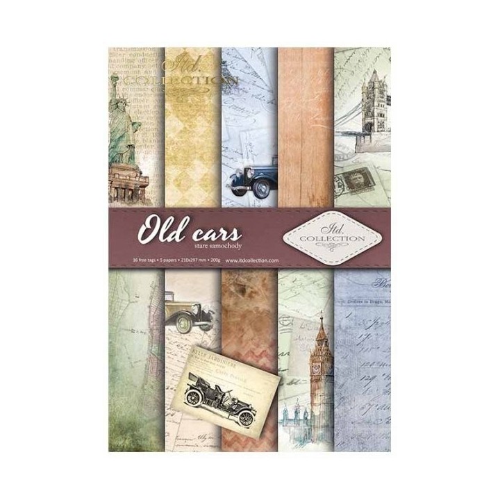 Scrapbookingpapier SCRAP-010 ''Oude auto's''