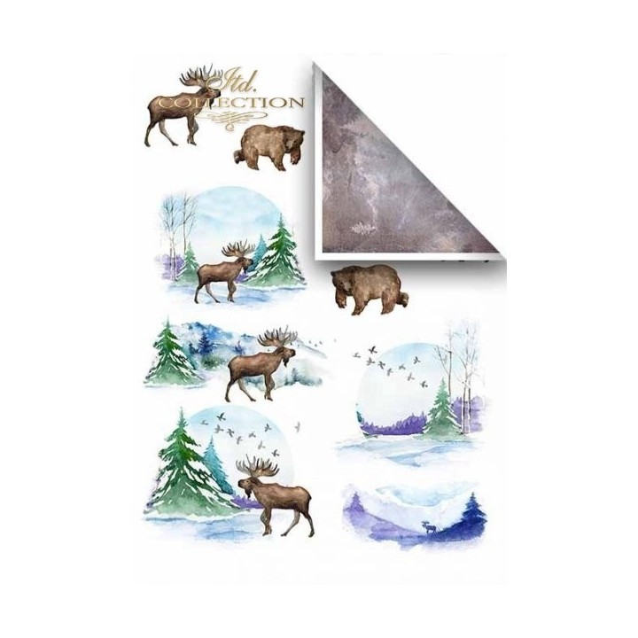 Scrapbookingpapier SCRAP-018 ''Winterdieren''