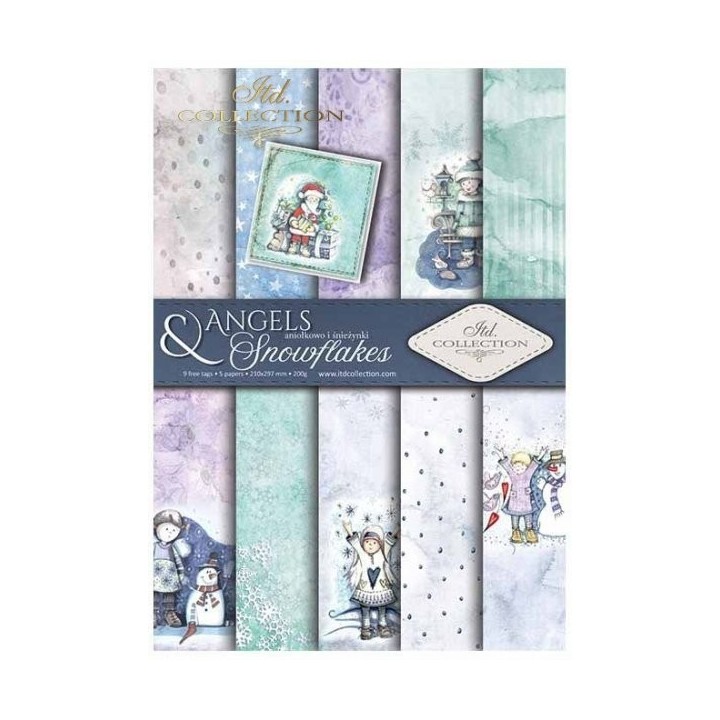 Scrapbookingpapier SCRAP-023 ''Engelen en sneeuwvlokken''