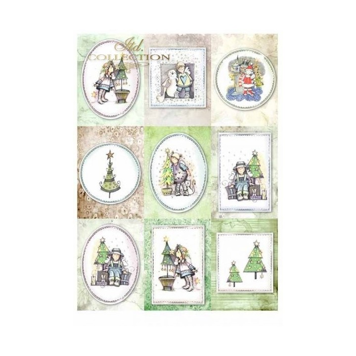 Scrapbookingpapier SCRAP-025 ''Engelen en kerstbomen''