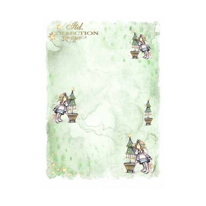 Scrapbookingpapier SCRAP-025 ''Engelen en kerstbomen''