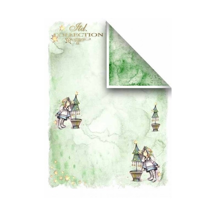Scrapbookingpapier SCRAP-025 ''Engelen en kerstbomen''