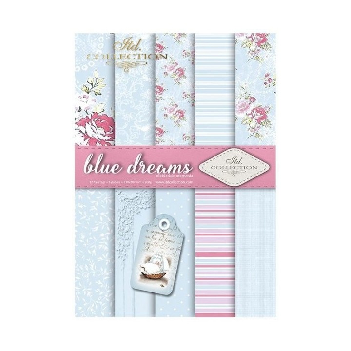 Scrapbookingpapier SCRAP-041 ''blauwe dromen''