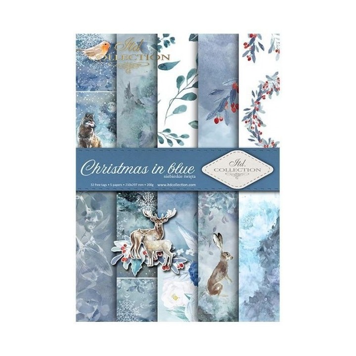 Scrapbookingpapier SCRAP-049 ''Kerst in blauw''