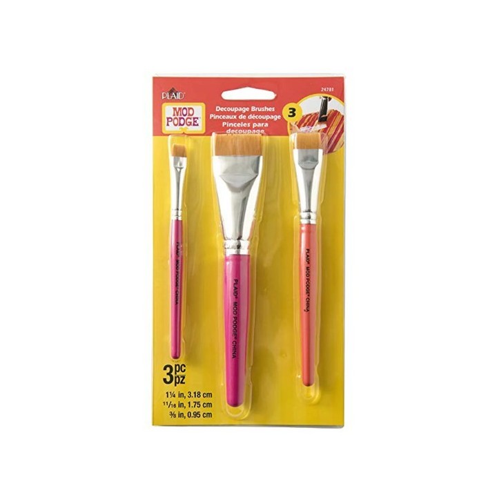 Mod Podge Decoupage Kwasten Kortharig 3stuks