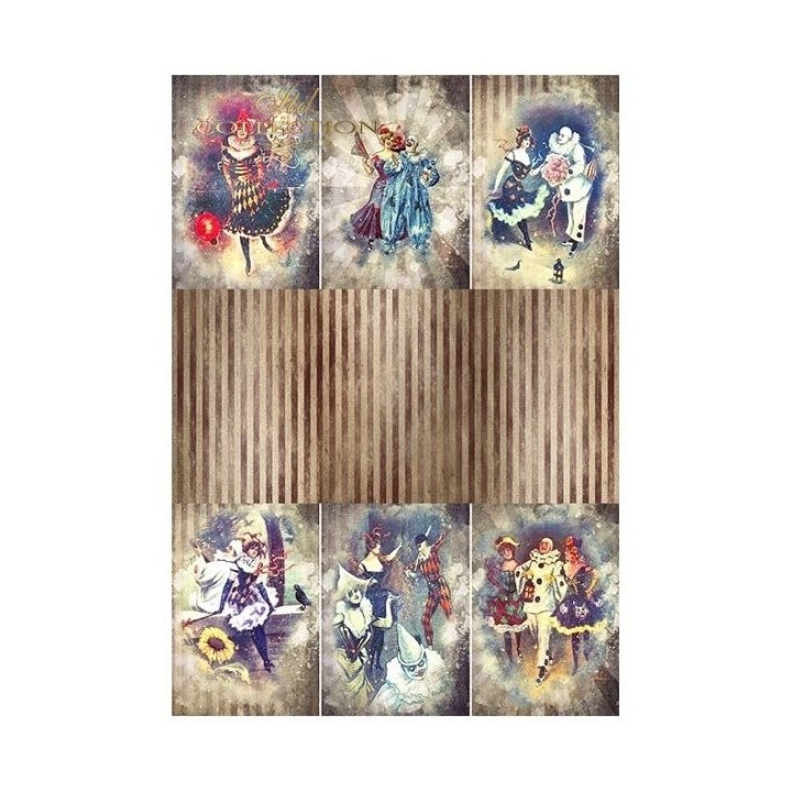 Scrapbookingpapier SCRAP-052 ''Carnaval - Pierrot verliefd''