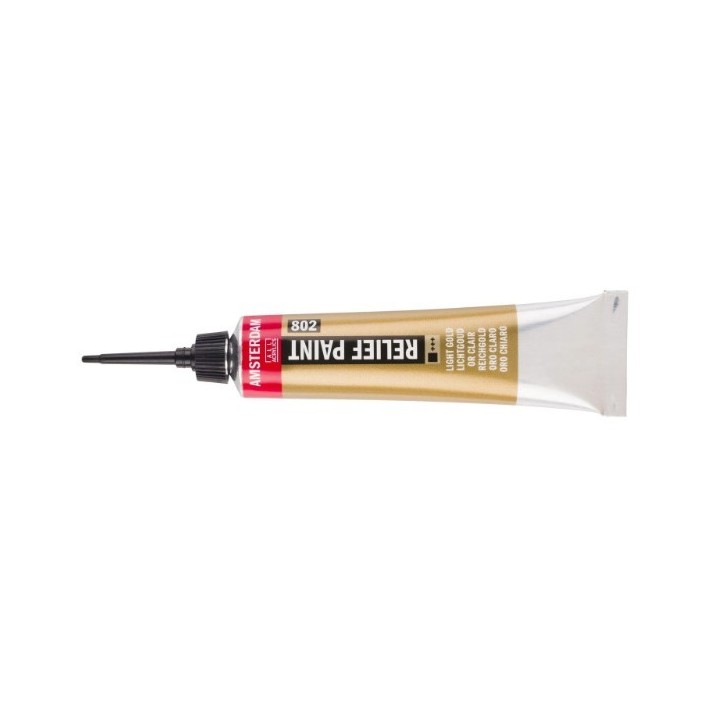 Amsterdam Reliëf Verf Tube Lichtgoud 802 20ml