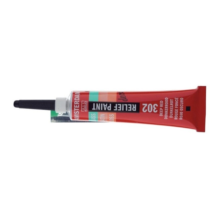 Amsterdam Reliëf Verf Tube Donkerrood 302 20ml
