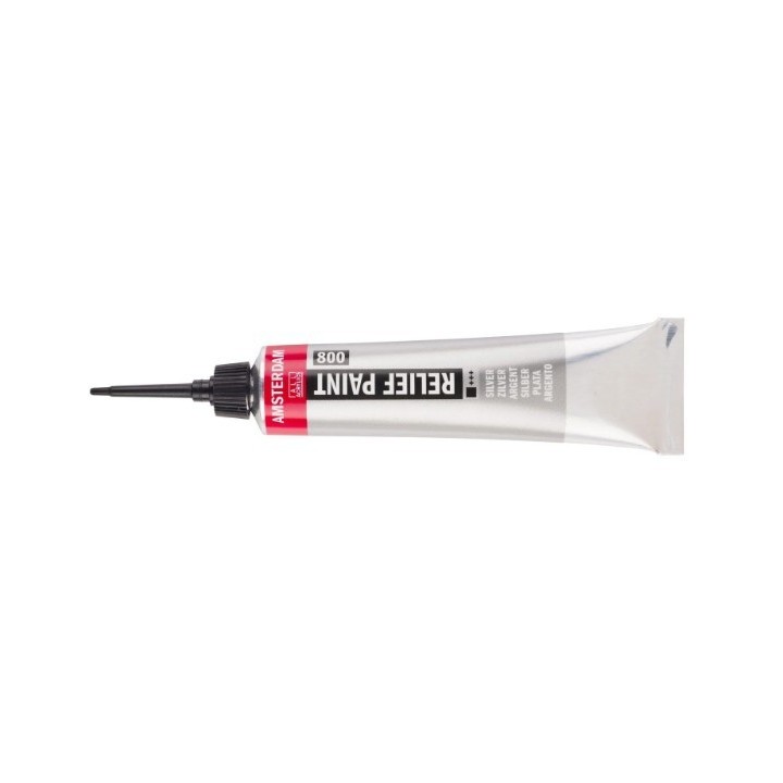 Amsterdam Reliëf Verf Tube Zilver 800 20ml