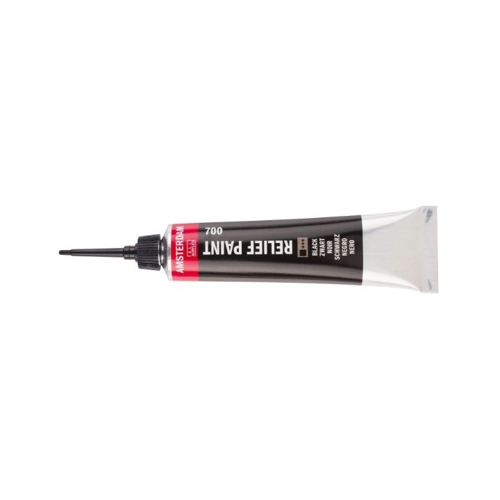 Amsterdam Reliëf Verf Tube Zwart 700 20ml