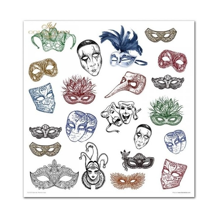 Scrapbookingpapier SLS-021 ''Carnaval - Pierrot verliefd''