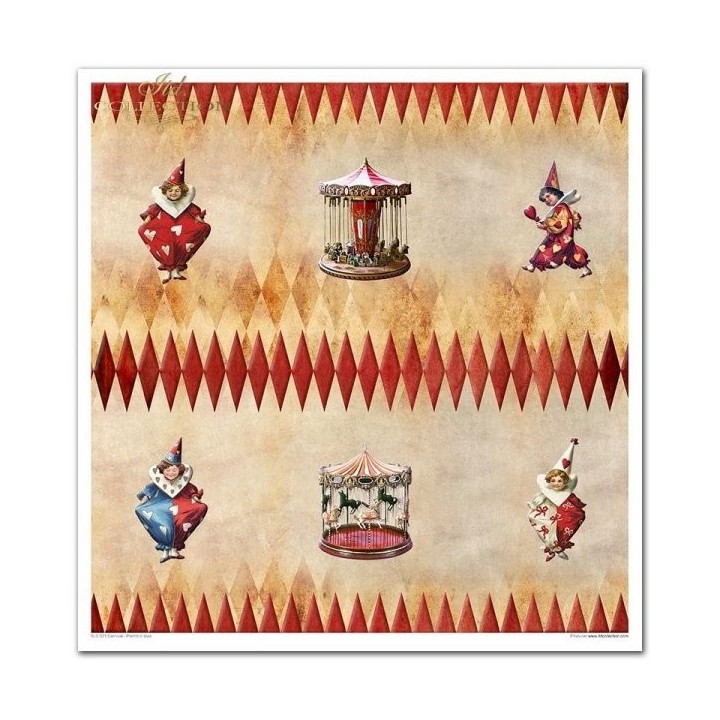 Scrapbookingpapier SLS-021 ''Carnaval - Pierrot verliefd''