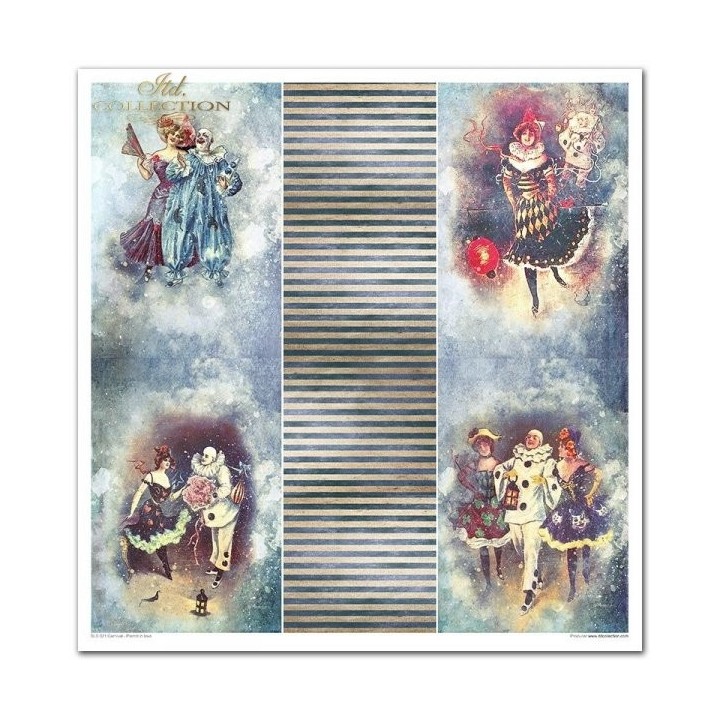 Scrapbookingpapier SLS-021 ''Carnaval - Pierrot verliefd''