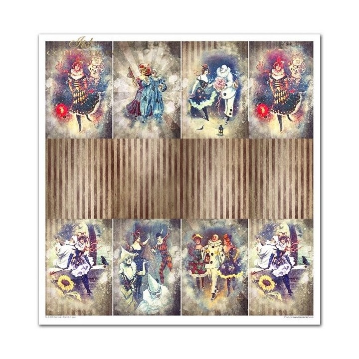 Scrapbookingpapier SLS-021 ''Carnaval - Pierrot verliefd''