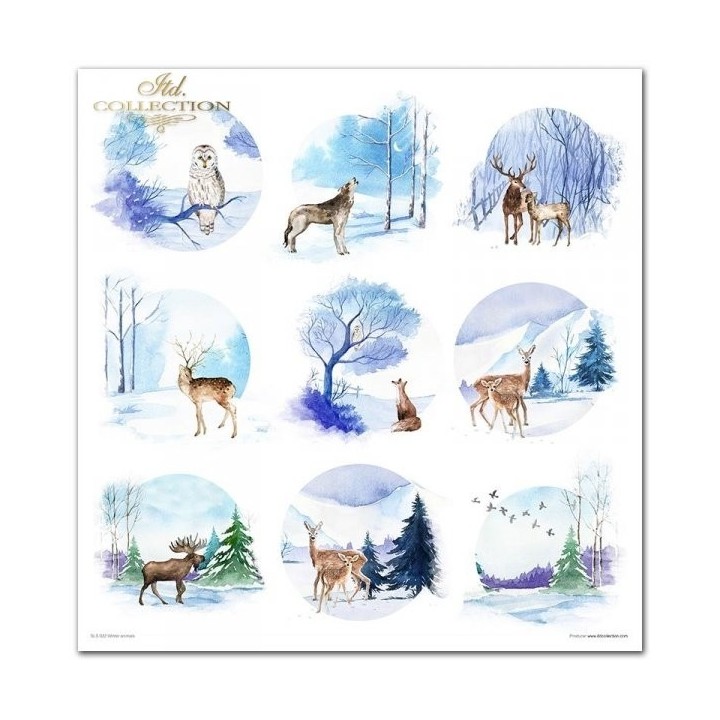 Scrapbookingpapier SLS-022 ''Winterdieren''