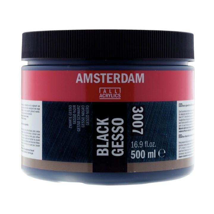 Amsterdam Gesso Zwart 3007 Pot 500ml