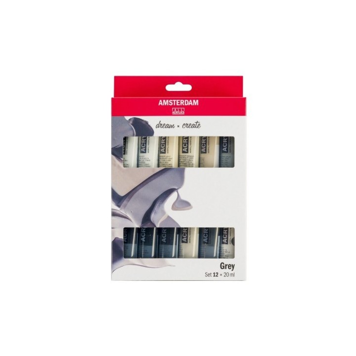 Amsterdam Standard Series Acrylic Paint Grey Set 12x20ml
