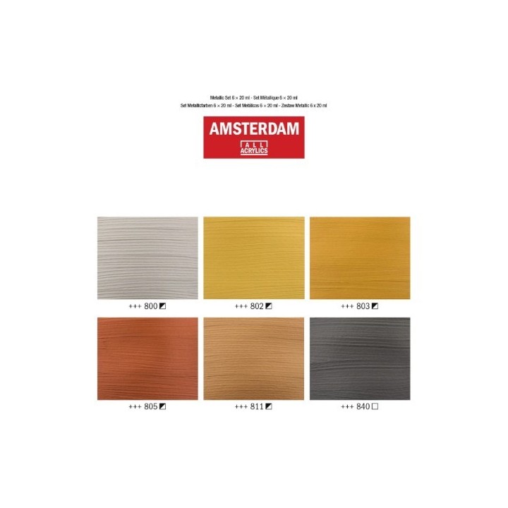 Amsterdam Standard Series Acrylic Paint Metallic Set 6x20ml