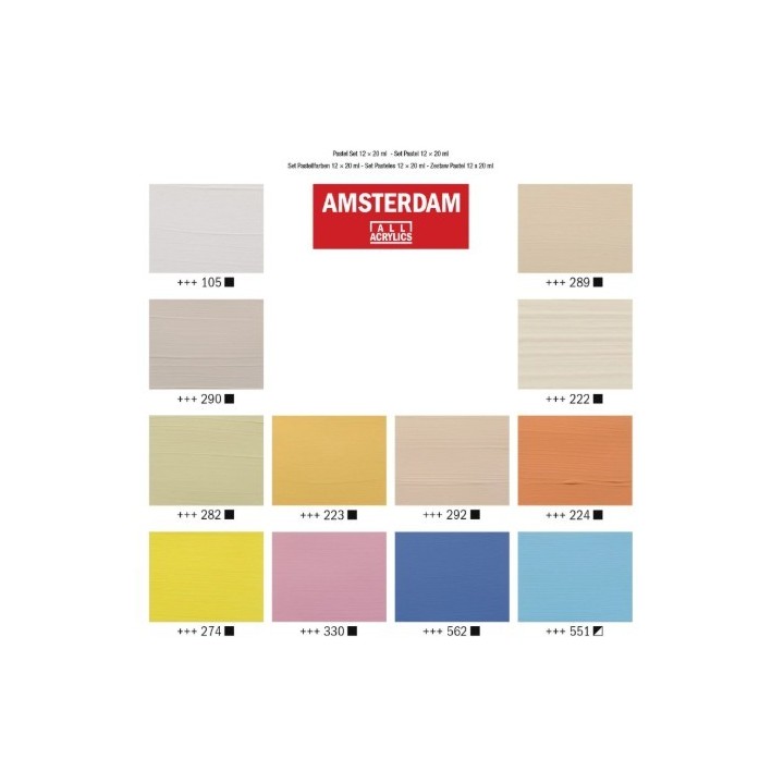 Amsterdam Standard Series Acrylic Paint Pastel Set 12x20ml