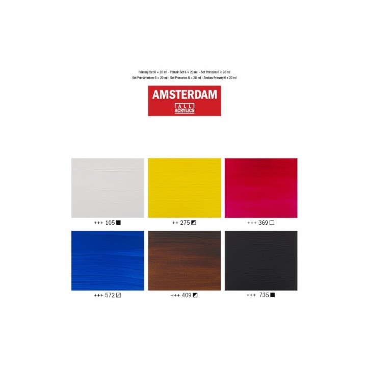 Amsterdam Standard Series Acrylic Paint Primary Set 6x20ml