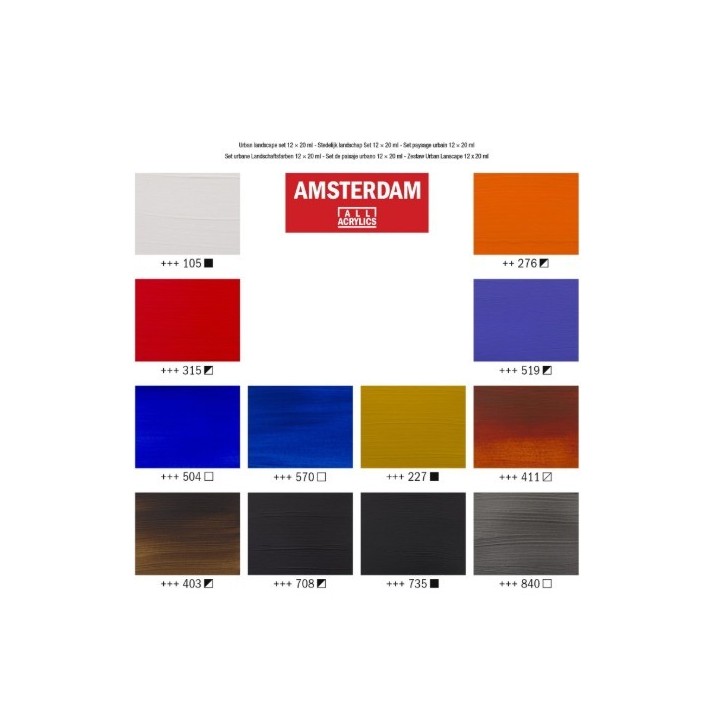 Amsterdam Standard Series Acrylic Paint Urban Landscape Set 12x20ml