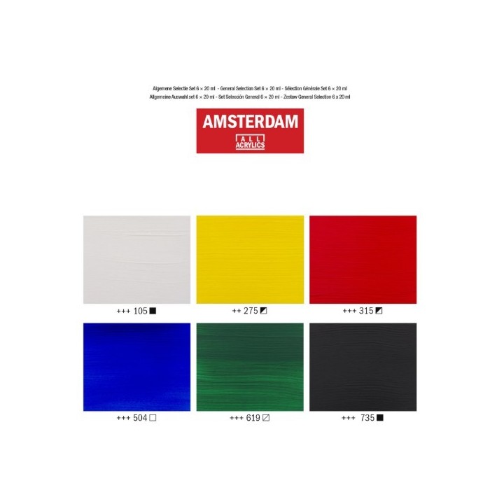 Amsterdam Standard Series Acrylics Algemene selectie Set 6x20ml