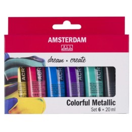 Amsterdam Standard Series Acrylverf Kleurrijke Metallic Set 6x20ml