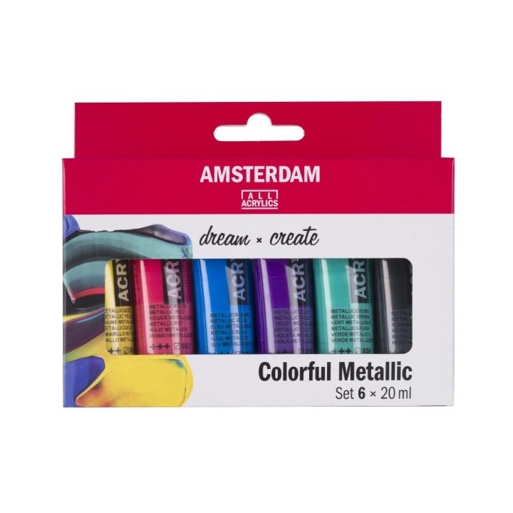 Amsterdam Standard Series Acrylverf Kleurrijke Metallic Set 6x20ml