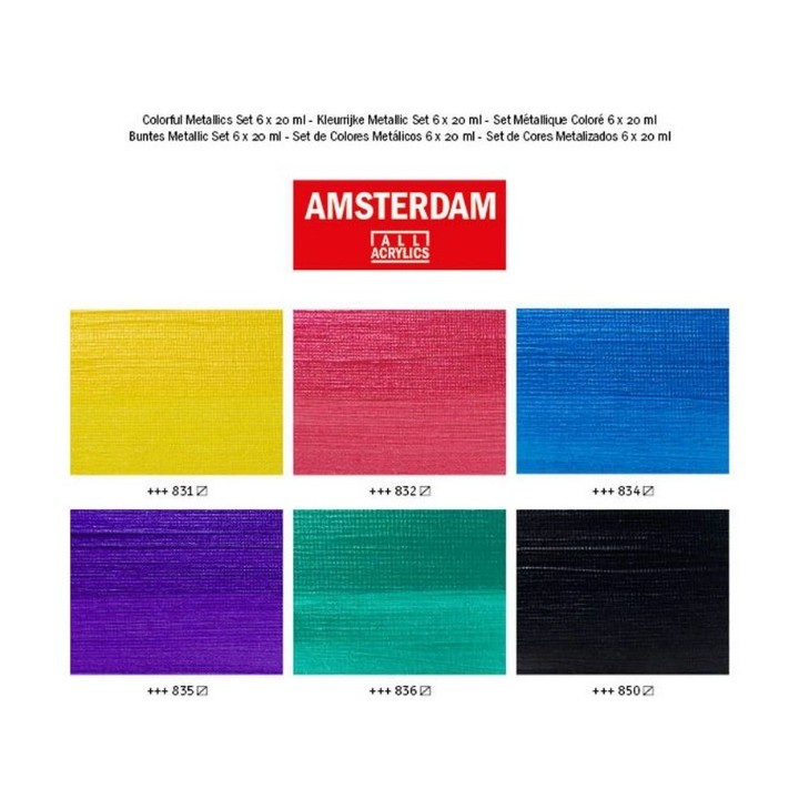 Amsterdam Standard Series Acrylverf Kleurrijke Metallic Set 6x20ml