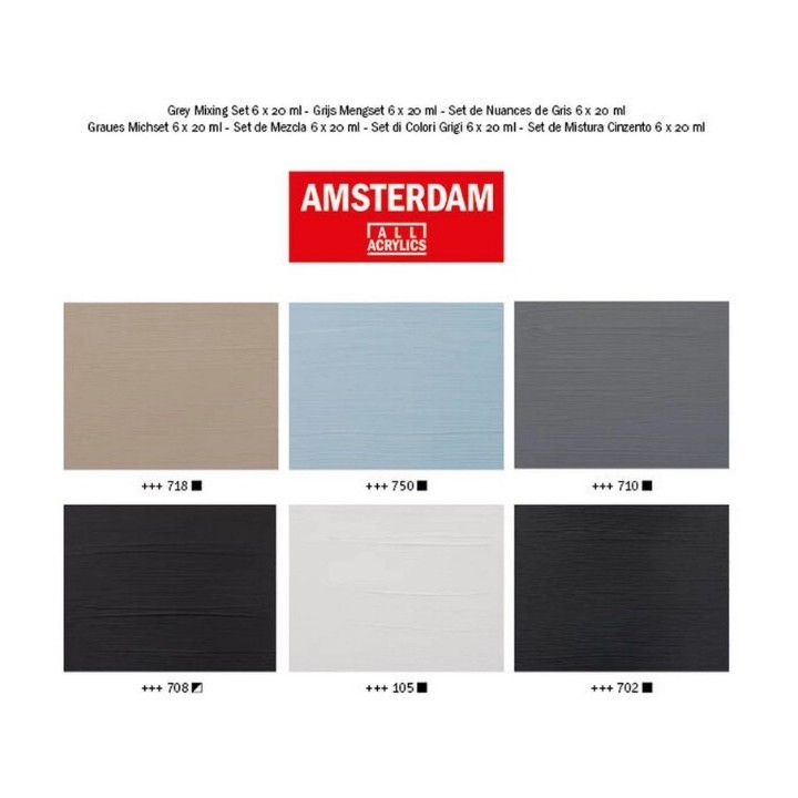 Amsterdam Standard Series Acrylverf Grijstinten Set 6x20ml