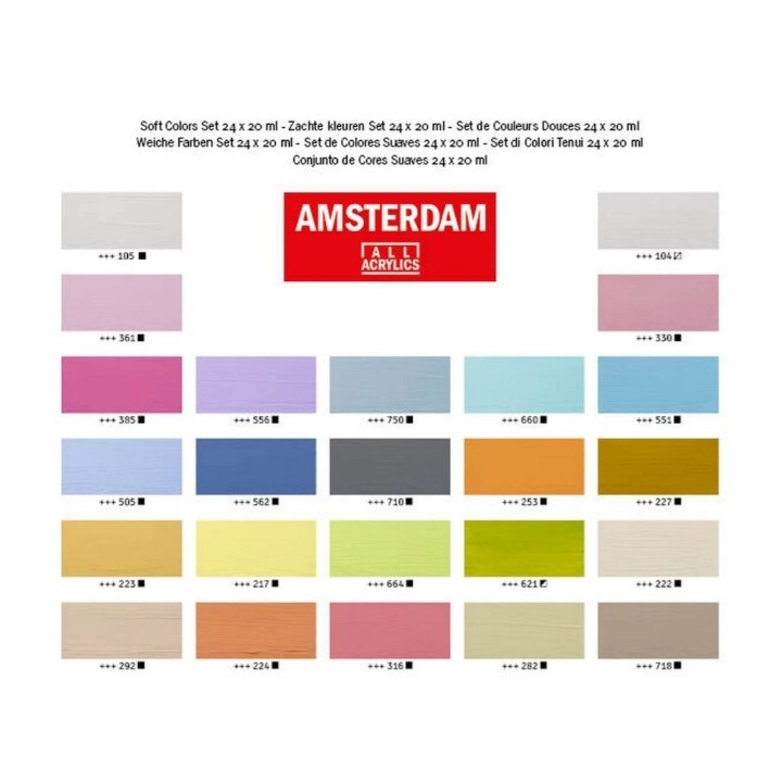 Amsterdam Standard Series Acrylverf Zachte Kleuren Set 24x20ml