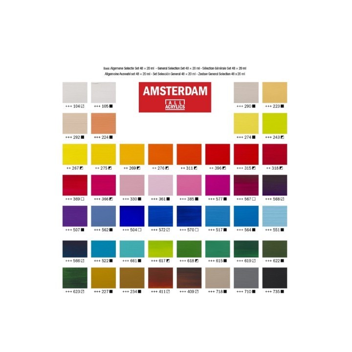 Amsterdam Standard Series Acrylic Paint General Selection Set 48x20ml