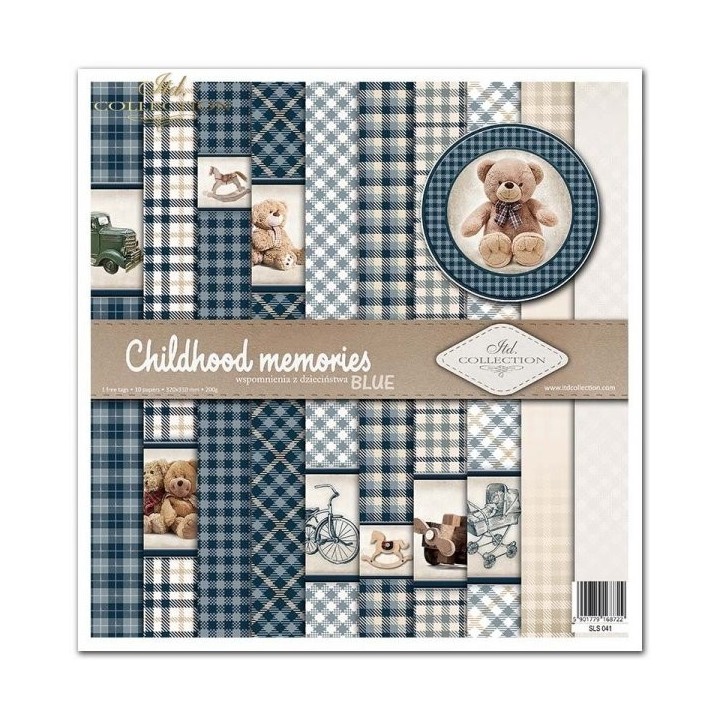Scrapbookingpapier SLS-041 ''Jeugdherinneringen - BLAUW''