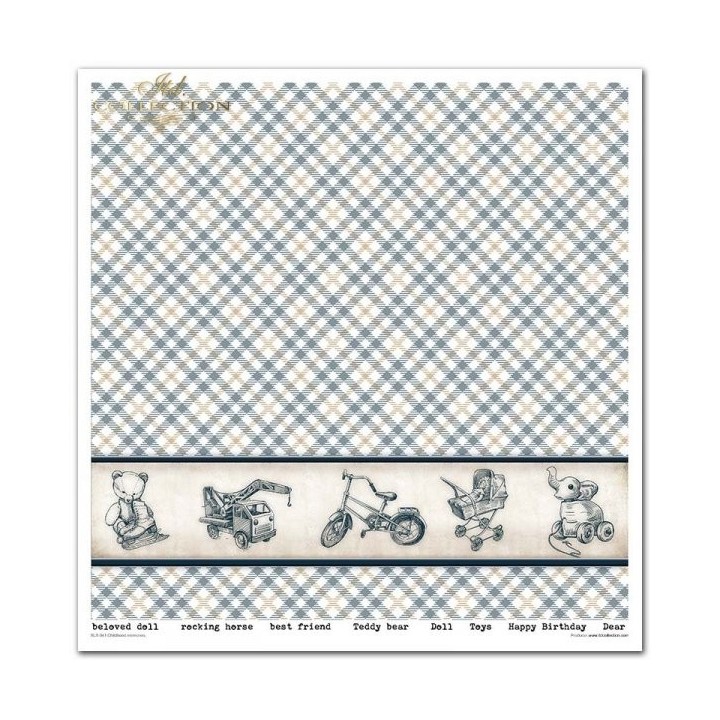 Scrapbookingpapier SLS-041 ''Jeugdherinneringen - BLAUW''
